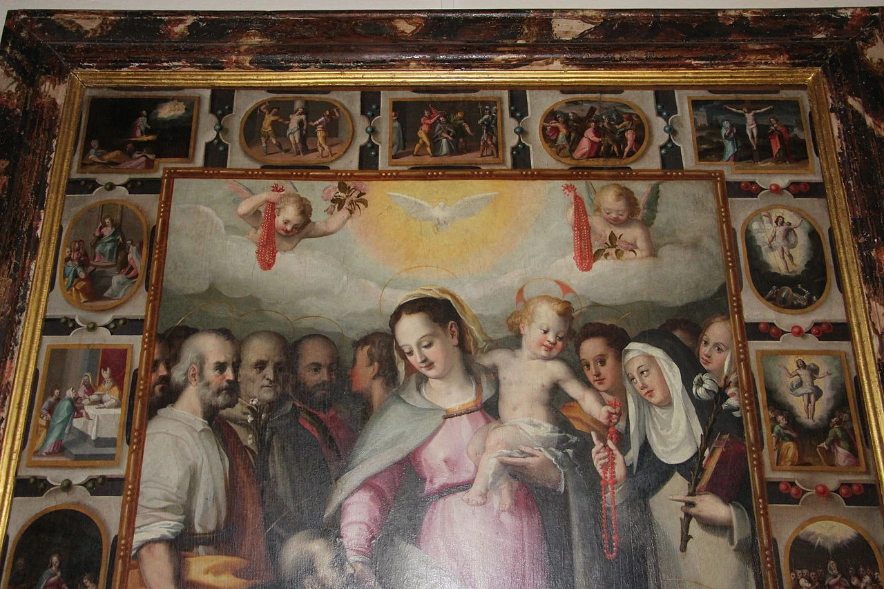 Madonna del Rosario coi quindici misteri - dettaglio, SS Nome di Gesù, Pratovecchio